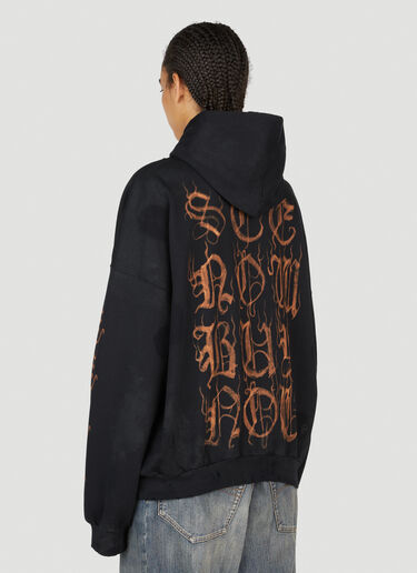 Balenciaga Heavy Metal Distressed Hooded Sweatshirt Black bal0253027