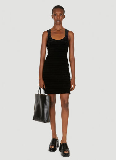GANNI Velvet Smock Dress Black gan0251023