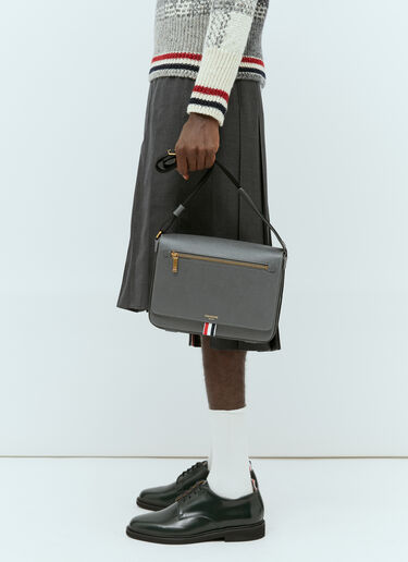 Thom Browne Reporter Leather Crossbody Bag Grey thb0154009