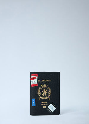 Balenciaga Grain Leather Passport Holder Black bal0162017