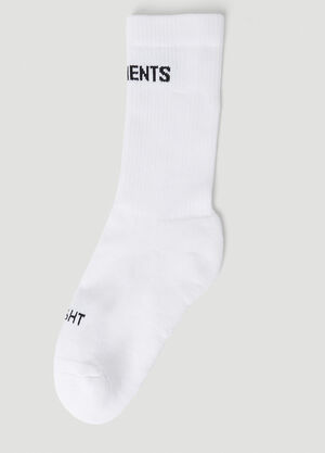 Vetements Logo Socks Black vet0356003