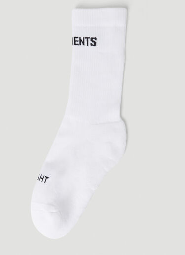 VETEMENTS 徽标袜子 白色 vet0254008