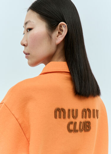Miu Miu Logo Patch Polo Sweatshirt Orange miu0256003