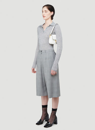 Prada Ribbed Knit Top Grey pra0240005
