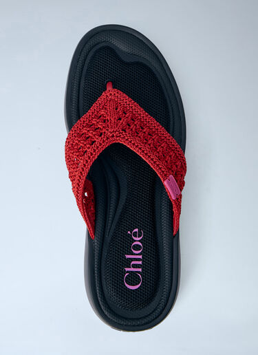 Chloé Woven Strap Poolette Sandals Red chl0264030