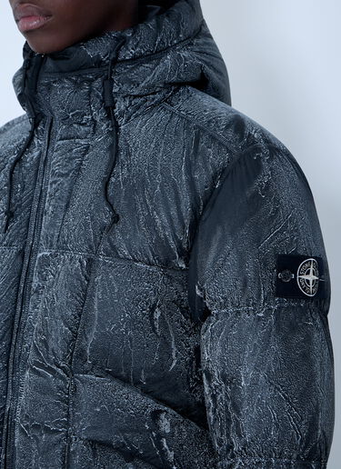 Stone Island Printed Short Down Jacket Black sto0164009