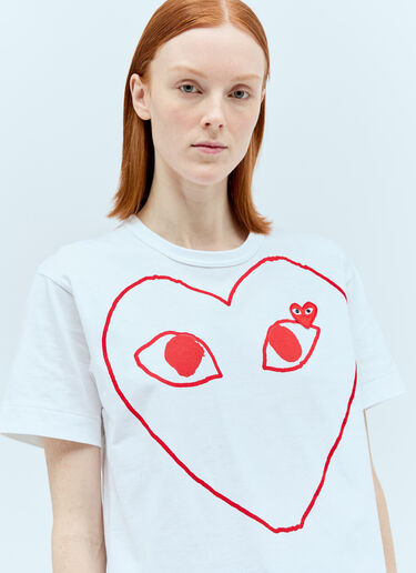 Comme Des Garçons PLAY Graphic Logo Print T-Shirt White cpl0355009