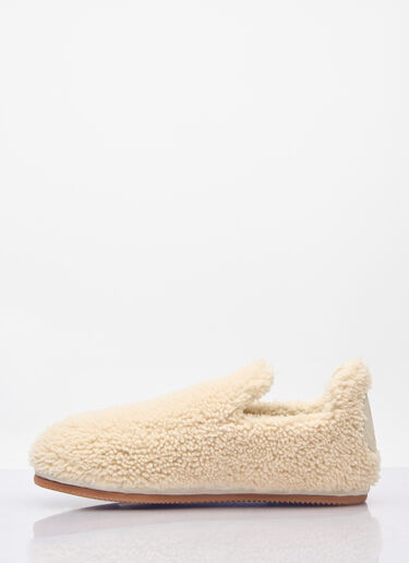 Moncler Snug Shearling Flats Cream mon0258032