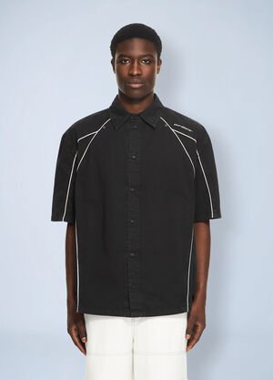 Off-White Garment-Dyed Sporty Bowling Shirt Black ofw0164144