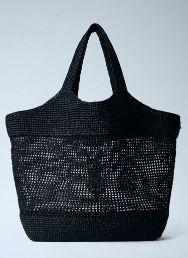 Saint Laurent Rafia Icare Tote Bag Black sla0263077