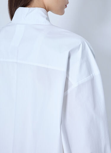 LN-CC® - Sportmax: Asymmetric Cotton Poplin Shirt - White Sportmax Asymmetric Cotton Poplin Shirt White spx0265025