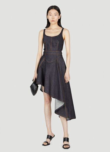 Alexander McQueen Flared Denim Dress Blue amq0252029