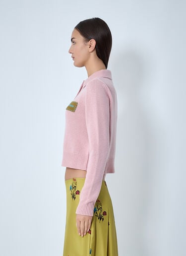 Logo Patch Sweater Marni Logo Patch Sweater Pink mni0262006