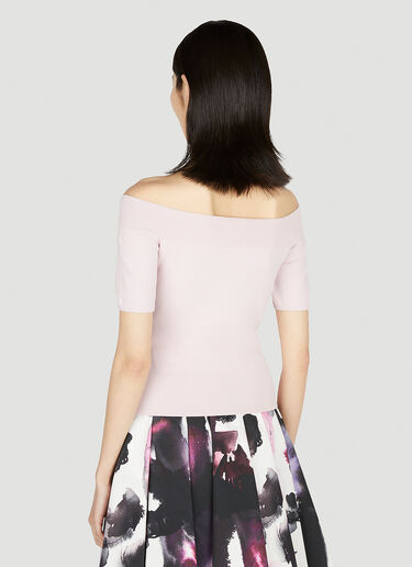 Alexander McQueen Off Shoulder Top Pink amq0251027