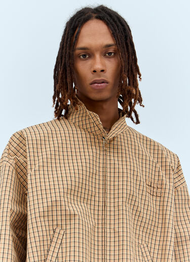 Miu Miu Check Jacket Brown miu0157007
