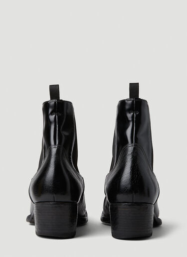 Prada Turn-Up Toe Cowboy Boots Black pra0152046