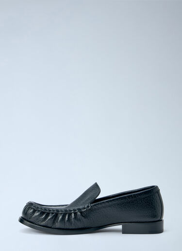 LN-CC® - Dries Van Noten: Textured Leather Loafers - Black Dries Van Noten Textured Leather Loafers Black dvn0265031