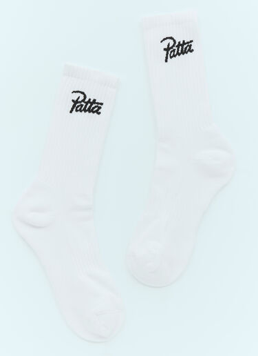 Patta Logo Jacquard Socks White pat0154009