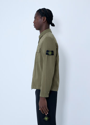 Stone Island Logo Patch Overshirt Green sto0164042