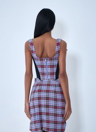 Vivienne Westwood Plaid Patterned Corset Top Red vvw0263006