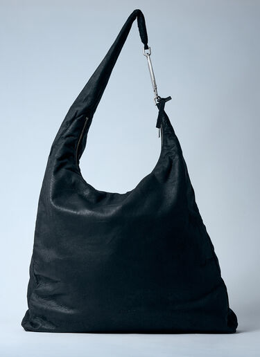 Rick Owens Suede Gemini Shoulder Bag Black ric0159059
