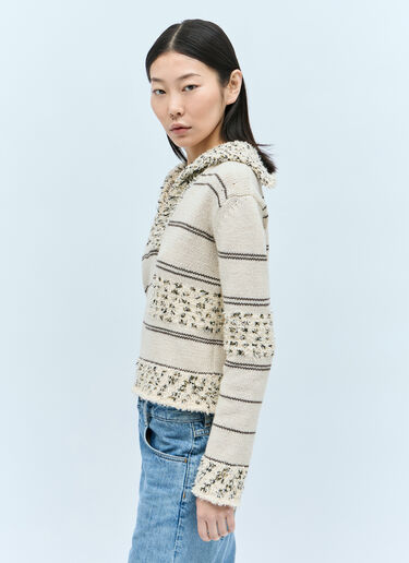 Bottega Veneta Panelled Textured Sweater Cream bov0257011