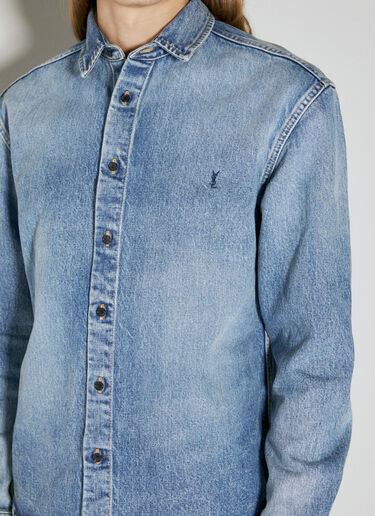 Saint Laurent 릴렉스드 데님 오버셔츠 라이트 블루 sla0154005