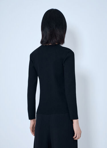 LN-CC® - Toteme: Compact Knit V-Neck - Black Toteme Compact Knit V-Neck Black tot0265033