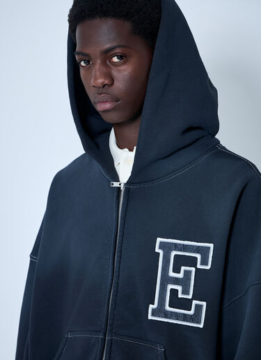 ERL Logo Motif Hooded Sweatshirt Black erl0160011