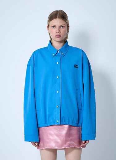 Miu Miu Logo Motif Blouson Jacket Blue miu0362010