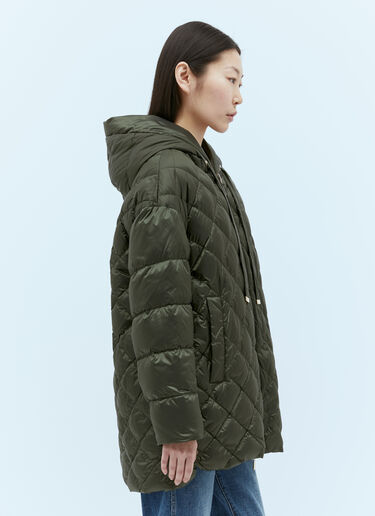 Max Mara Reversible Quilted Hooded Jacket Green max0255060
