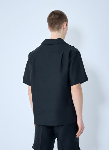 Dolce & Gabbana Linen Polo Shirt Black dol0160005