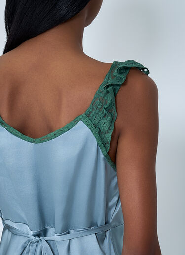 Silk Satin And Lace Maxi Dress Chloé Silk Satin And Lace Maxi Dress Blue chl0262004