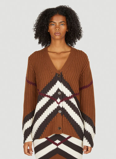 Burberry 카린 쉐브론 가디건 브라운 bur0249018