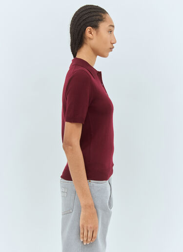 Miu Miu Wool Polo Shirt Burgundy miu0258076