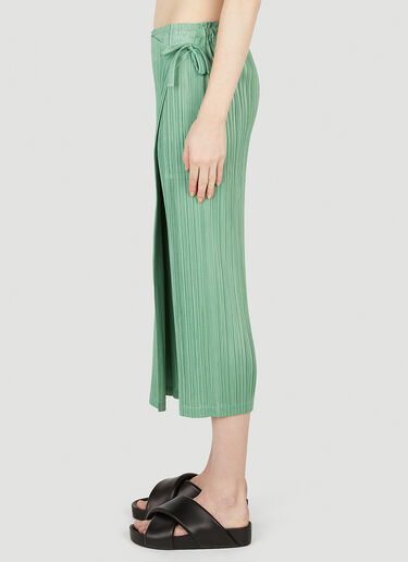 Pleats Please Issey Miyake Pleated Wrap Pants Green plp0252008