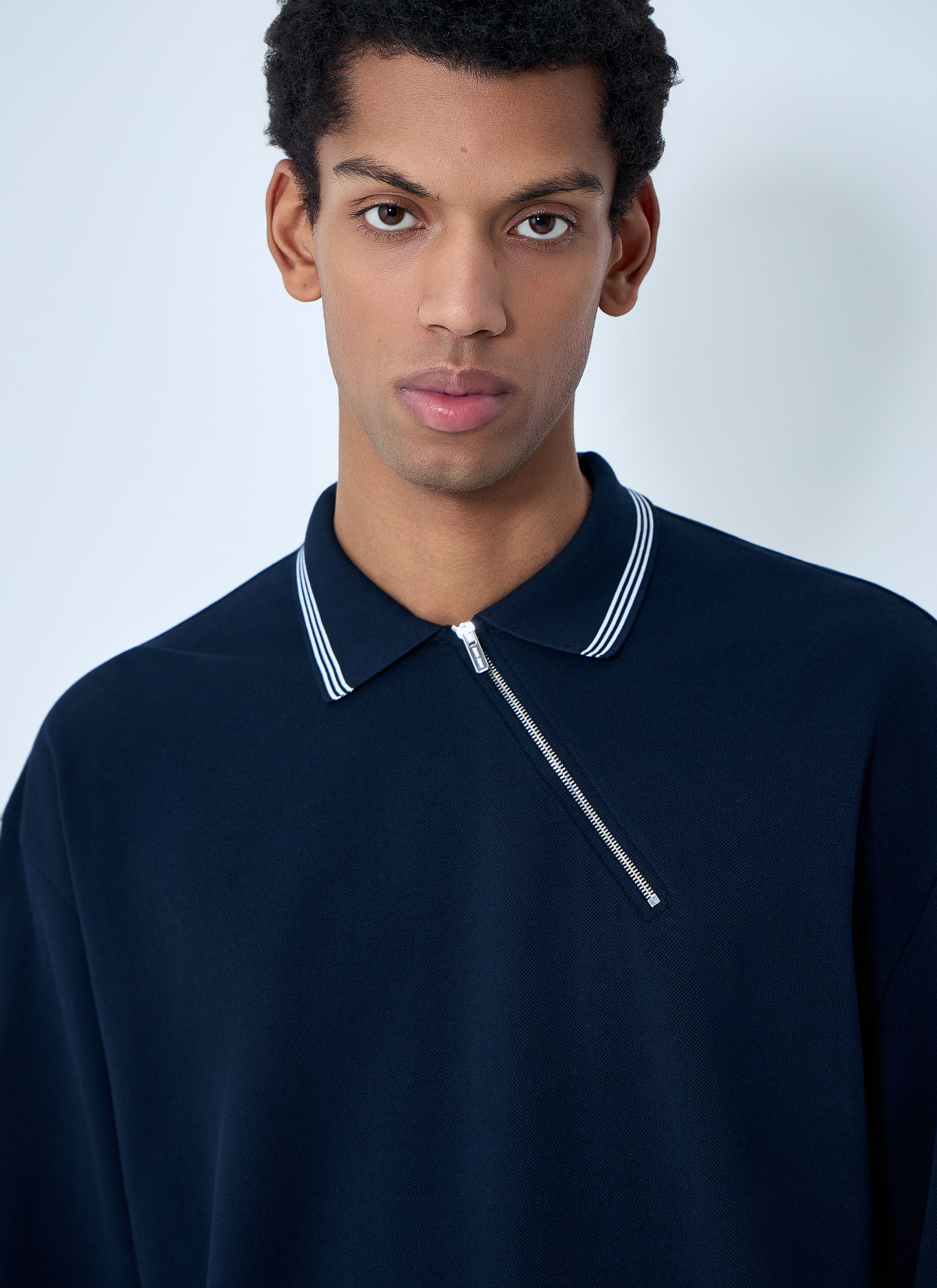 Miu Miu Men's' Half-Zip Polo Shirt in Blue | LN-CC®