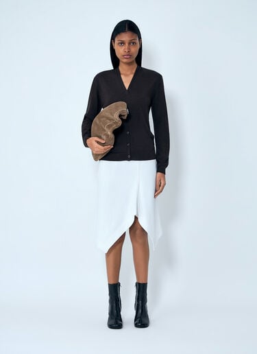 Lemaire Twisted V Neck Cardigan Brown lem0264015
