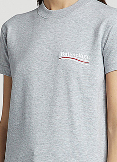 Balenciaga 徽标修身 T 恤 灰色 bal0246007
