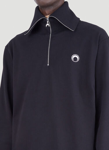 Marine Serre Ecofuturist Half-Zip Sweatshirt Black mrs0146008