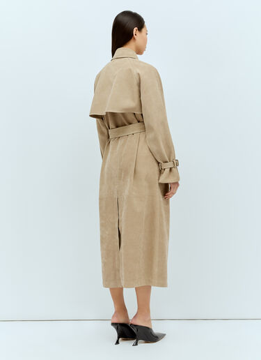 Max Mara Nubuck Trench Coat Beige max0256059