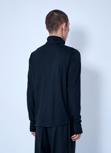 LN-CC® - Moncler Grenoble: Knit Half-Zip Polo Neck - Black Moncler Grenoble Knit Half-Zip Polo Neck Black mog0165005