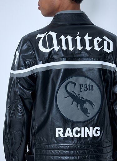 Y-3 X NBHD Racing-Inspired Leather Jacket Black ynb0162013