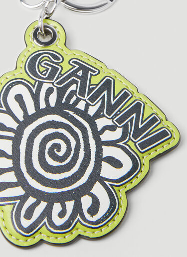 GANNI Tender Shoots Flower Keychain Green gan0253066