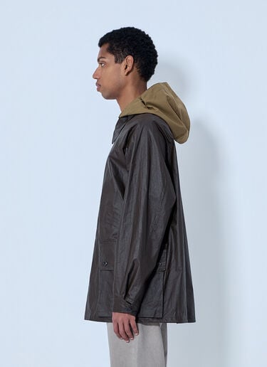 Lemaire Hooded Waxed Jacket Brown lem0164003