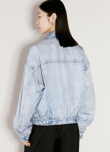 Alexander Wang Printed Denim Bomber Jacket Blue awg0255037