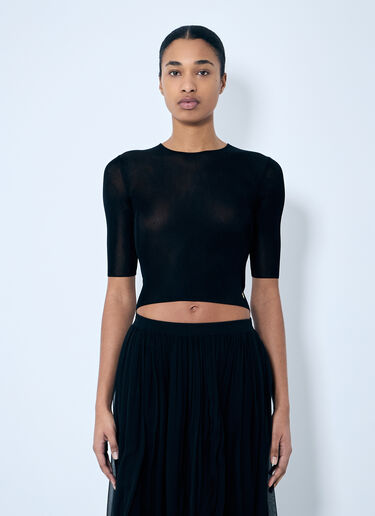 Saint Laurent Cassandre Knit Top Black sla0259017