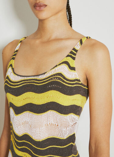 Isa Boulder Wave Knit Midi Dress Yellow isa0253003