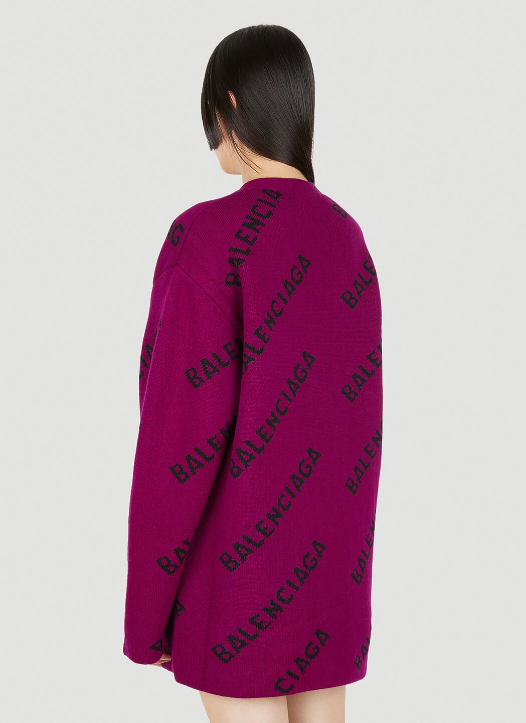Balenciaga Logo Cardigan in Purple LN CC
