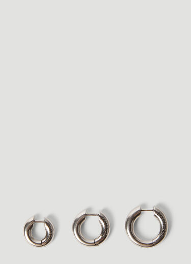 Balenciaga Set Of Three Sharp Earrings Silver bal0154046